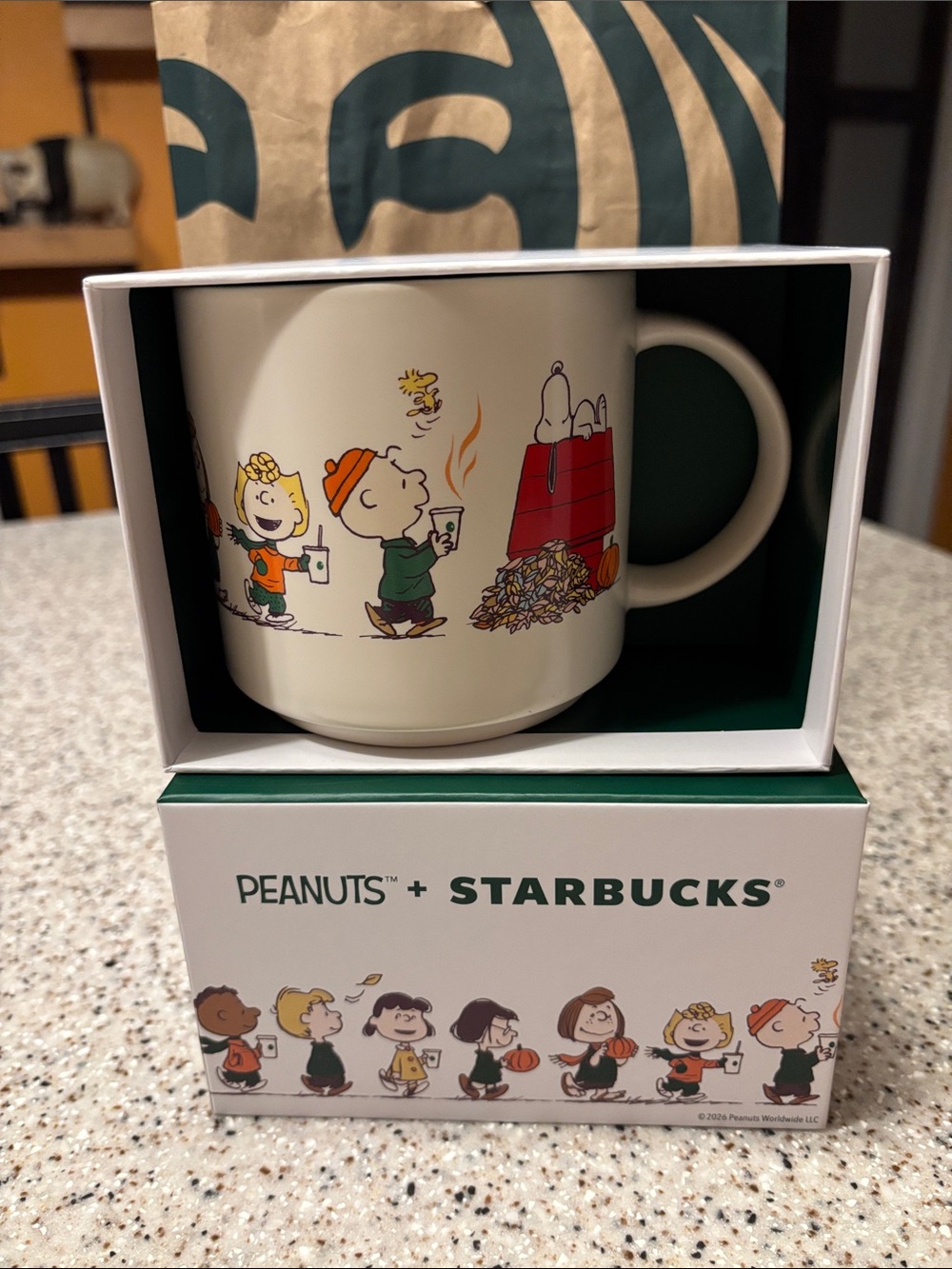 Starbucks x Peanuts Kids Ceramic Mug - White with Multi-Color Peanuts Design